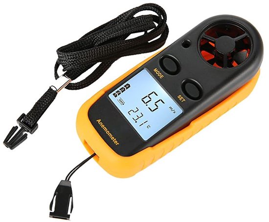 Windsnelheid Meter - Anemometer Windsensor - Luchtstroom Meten - Digitale LCD met achtergrondverlichting - 0-30 m/s - Oranje — afbeelding 5