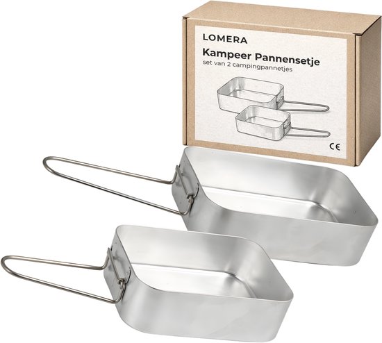 Lomera Camping Pannenset - Camping Kookset - Camping Kookgerei Set - Outdoor Kookset - Outdoor Pannenset - Camping Pannen Set - Pannenset Camping - Kookset Kamperen - Kookgerei Kamperen - Camping Pannenset 2 Delig — afbeelding 3