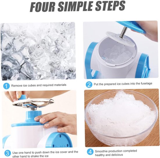 Handmatige IJsmachine - Slushmachine - Zelf IJs Maken - Eenvoudig Schoonmaken - 28.5 x 19.5 x 18.5 cm - Blauw — afbeelding 5