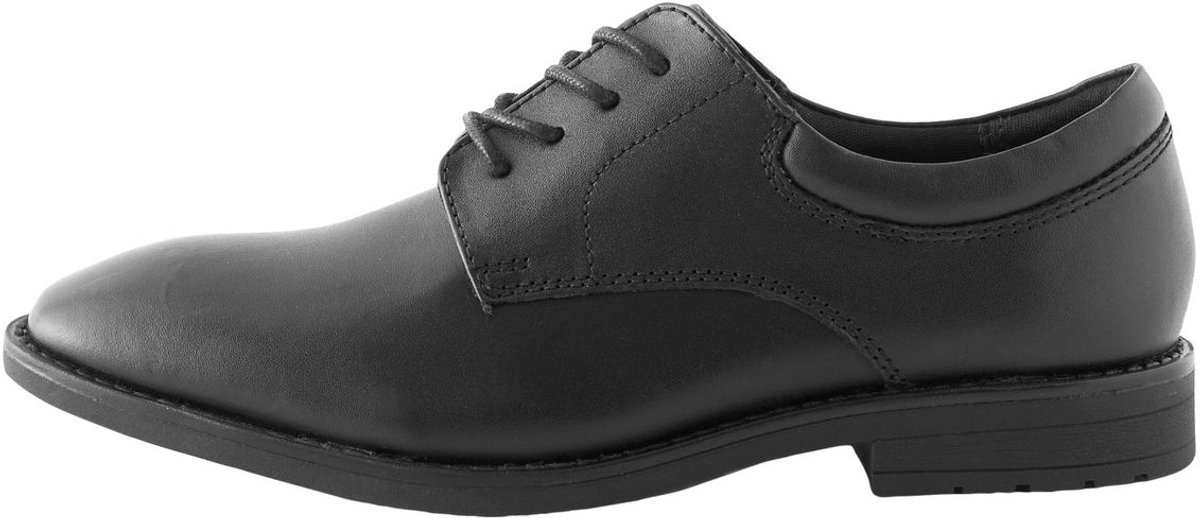Next - Jongens - Leren effen schoolschoenen met veters - Zwart