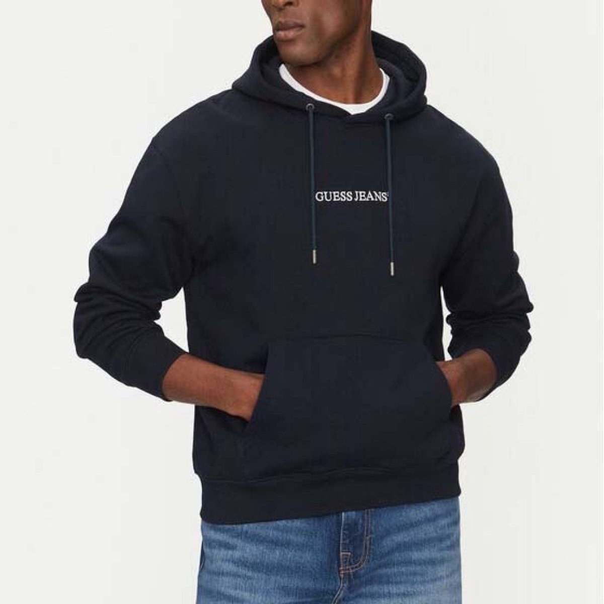 GUESS JEANS LS HOODED REG EMBRO EU Blauw