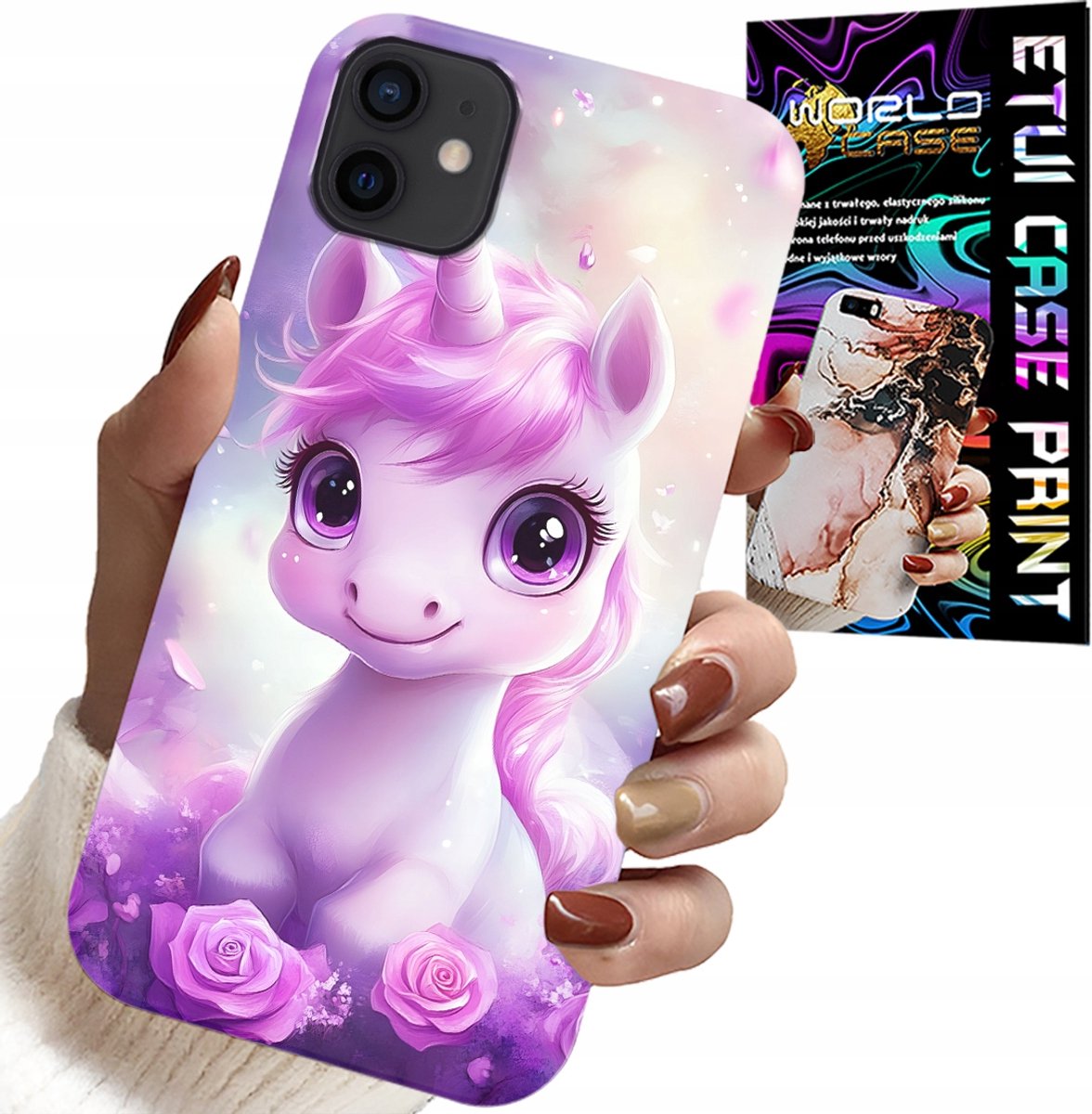 Hoesje voor iPhone 12 Mini - Zoete Eenhoorn, Patroon voor Kinderen