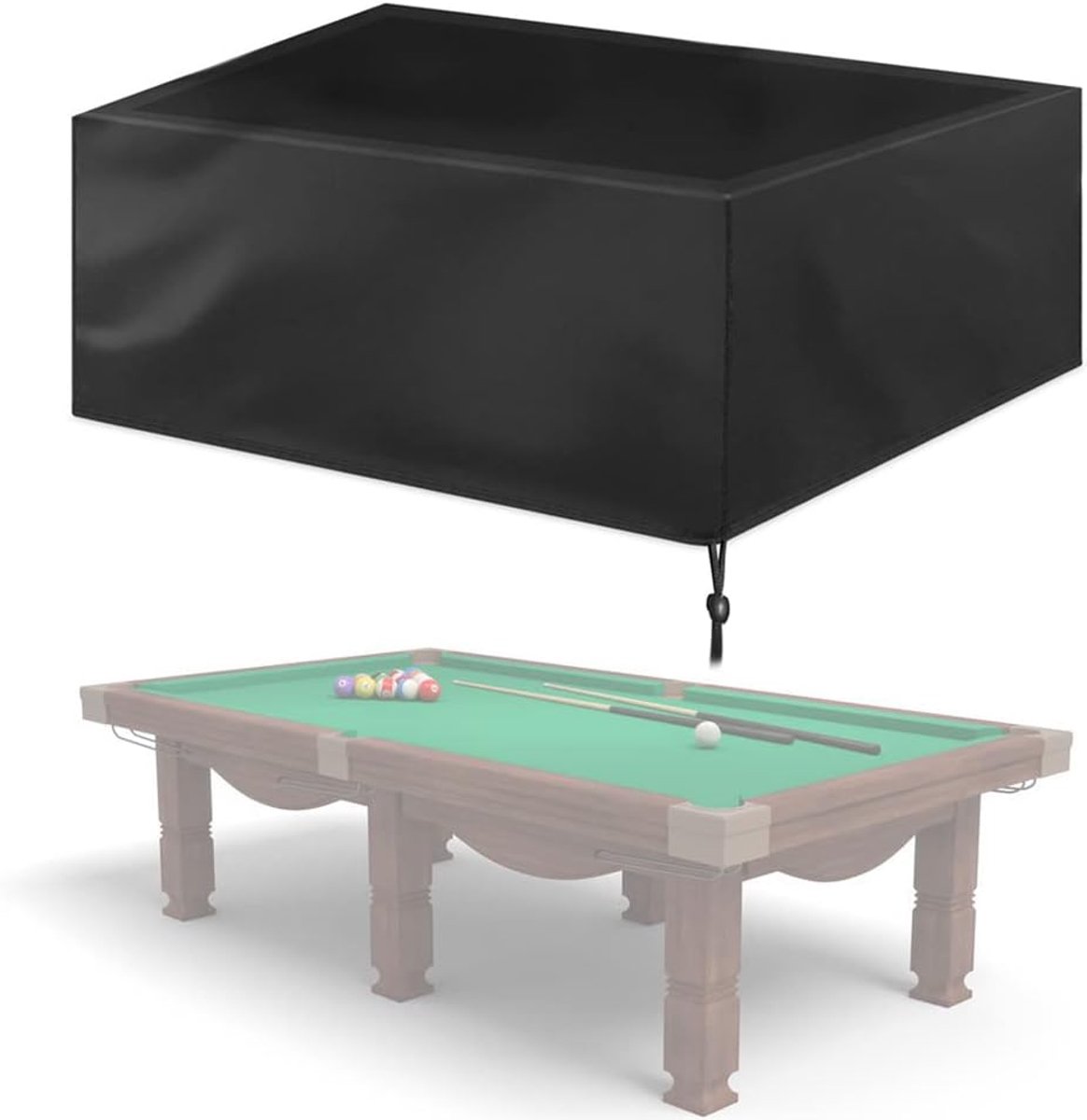 Biljarttafel Hoes - Pooltafel Cover - Tafel Beschermen - Waterdicht Oxford Materiaal - 9ft Groot Formaat - Zwart