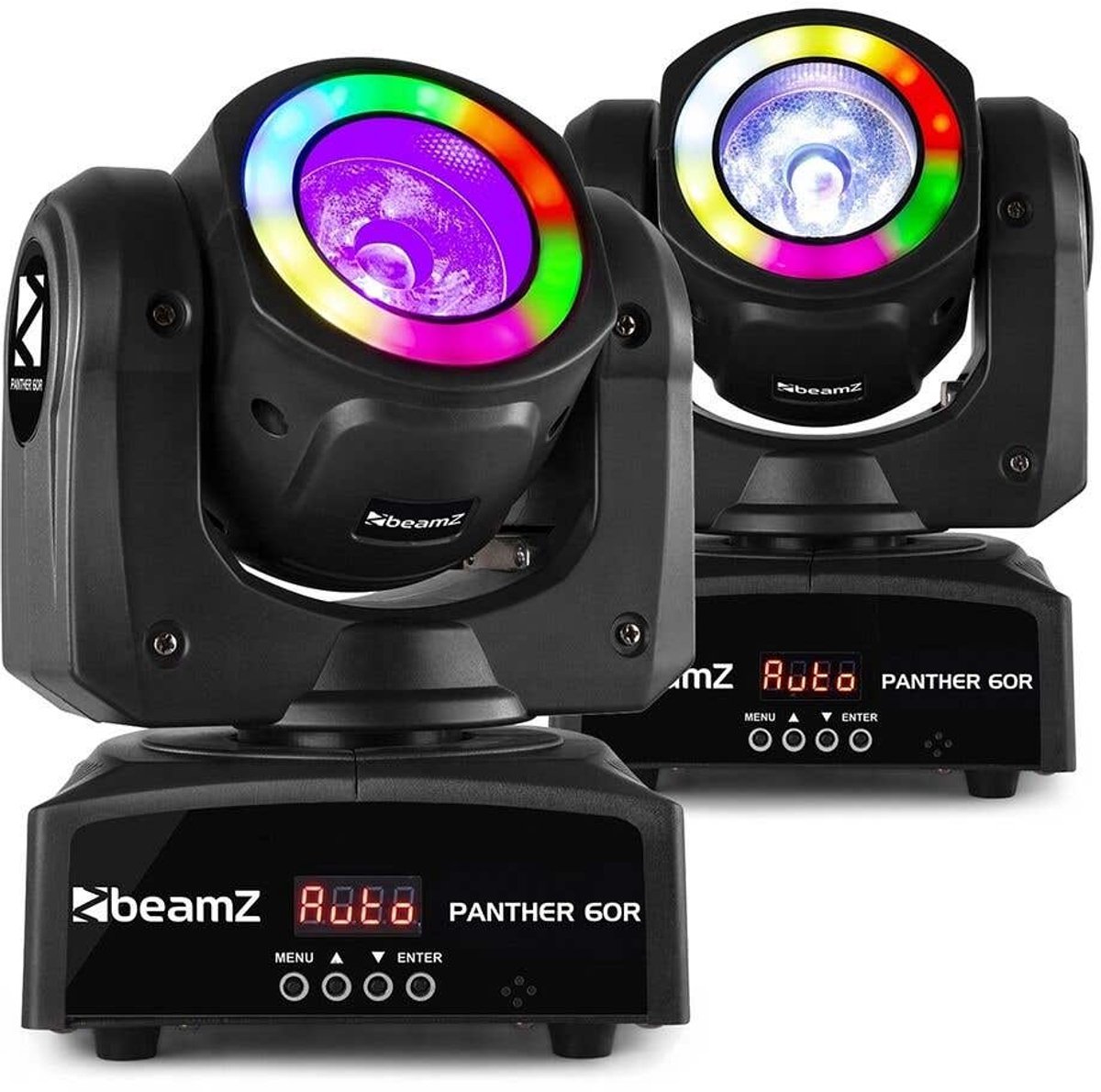 BeamZ Panther 60R set van 2 LED Beam moving heads met LED-ring - 60W
