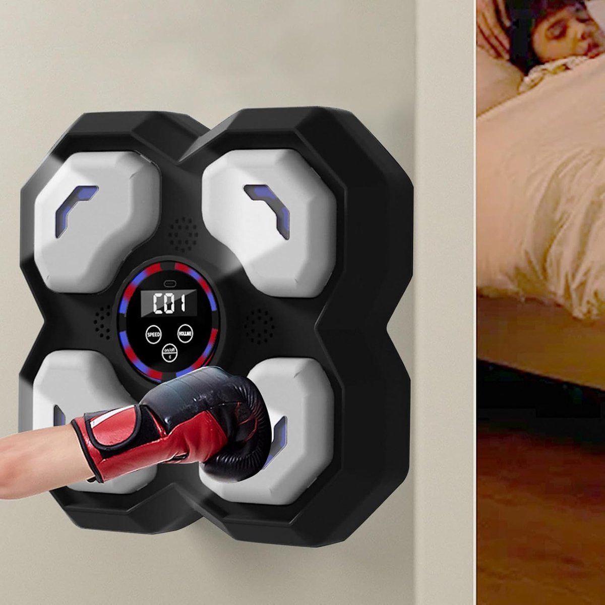 Slimme Pons Trainer - Indoor Workout Apparatuur - Muziek Gestuurde Fitness - Interactieve Lichtreactie - 31 cm Breed - Zwart