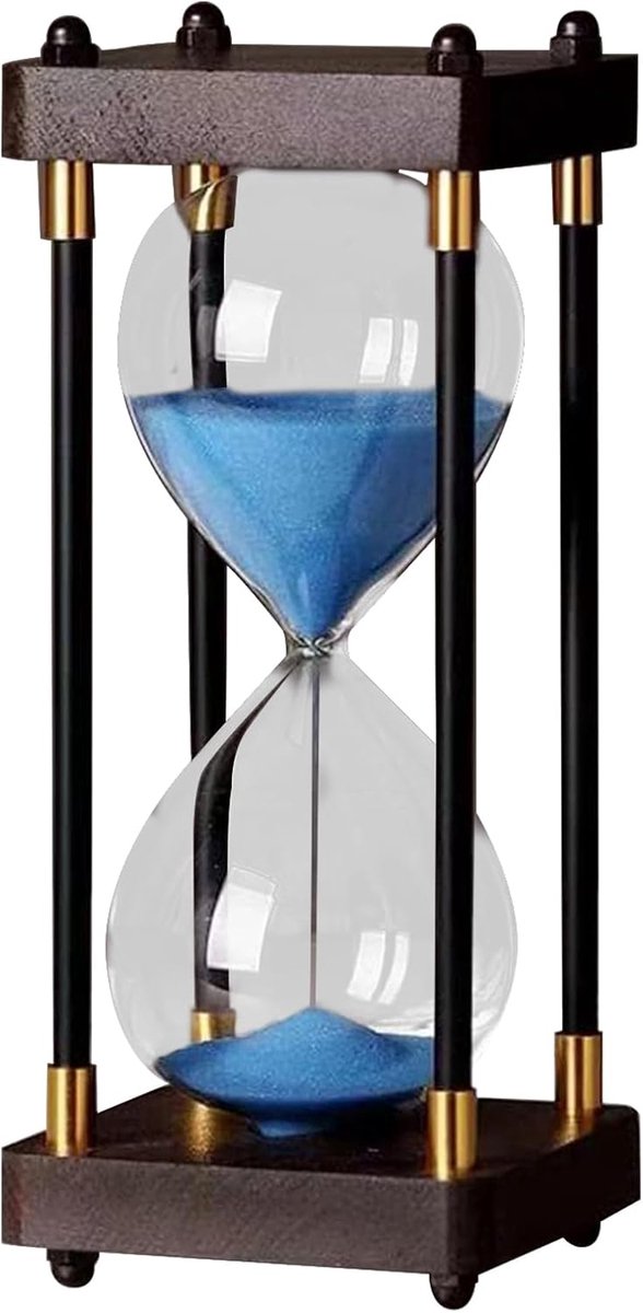 Zandloper Decor - Zandtimer Ornament - Tijd Management - 60 Minuten Workflow - 25 cm Hoog - Kleurrijk Stijlvol