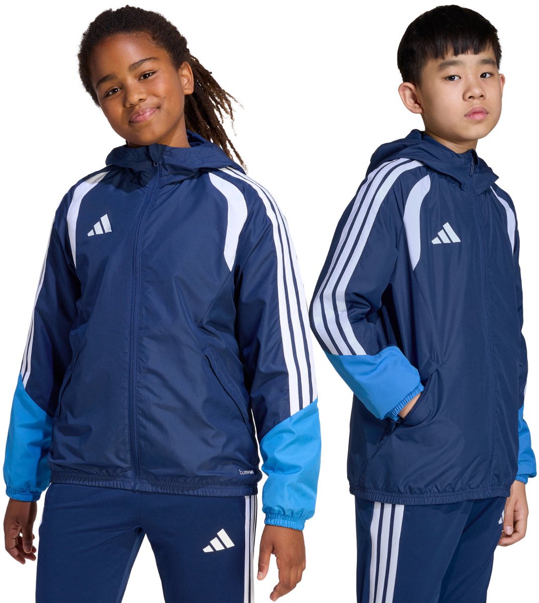 adidas Jas Kinderen Tiro 26 Competition All Weather Blauw - Maat 140cm