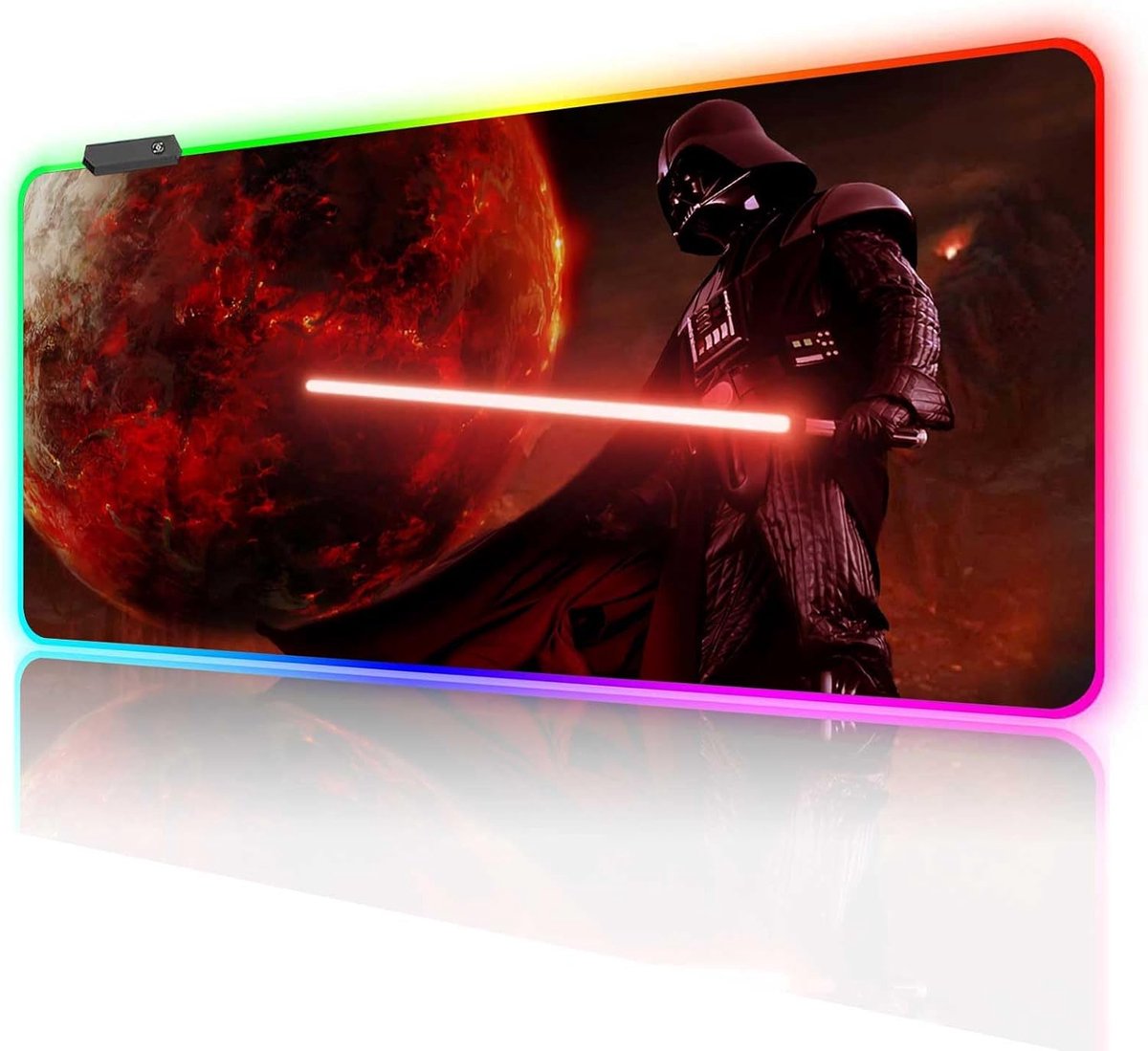 Grote RGB Muismat - Bureauonderlegger Gaming - Productief Werken - Antislip Rubber Basis - 80 x 40 cm - Patroon