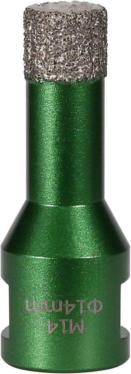 Droge Tegelboor - Gatenzaag Diamant - Metselwerk Boren - Vacuüm Gesoldeerd - 14mm M14 - Groen