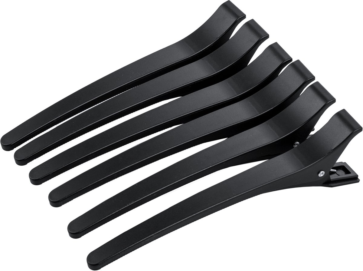 Poniks haarspelden klemmen - zwarte haarclips - 6 stuks 12,5 cm