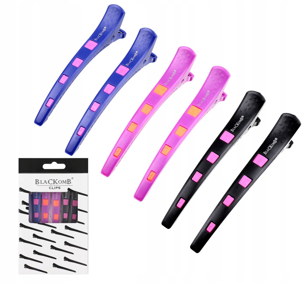 Poniks Silikonen Haarclips Klemmen - 6 Stuks - Zwart, Voor Haarstyling