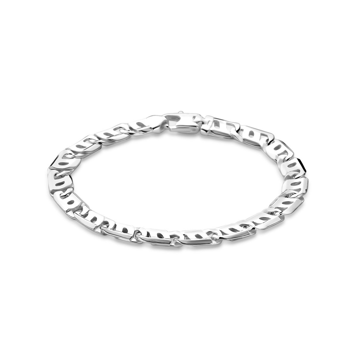 armband 7,0 mm zilver wit