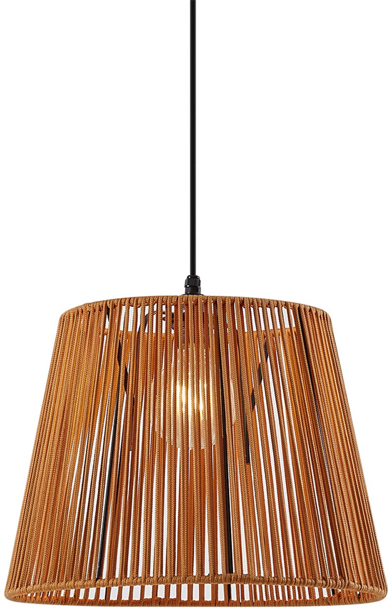 QAZQA cava - Japandi Hanglamp met kap voor buiten - 1 lichts - Ø 40 cm - Oranje - Buitenverlichting