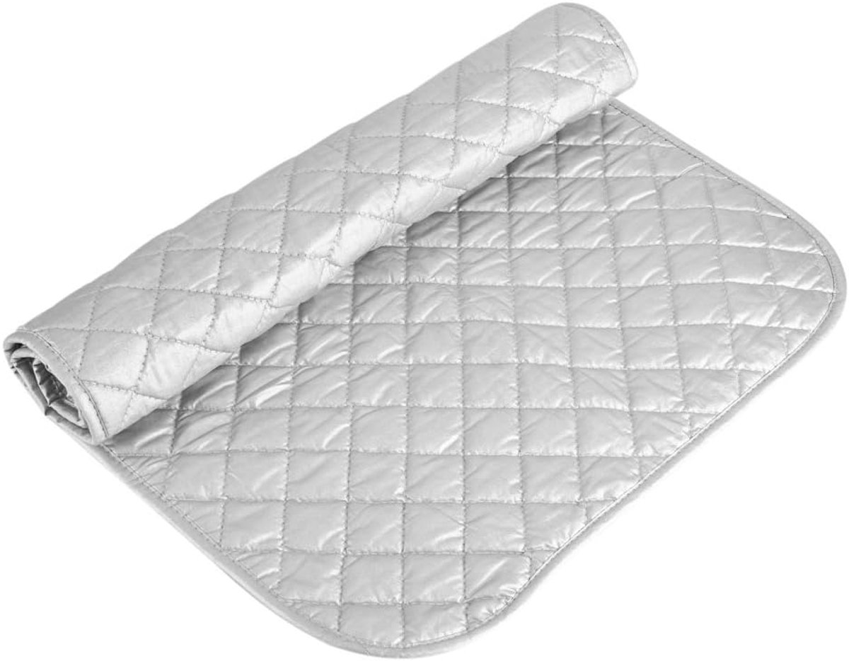 Strijkmat - Opvouwbaar strijkdoek - Snel strijken - Hittebestendig katoen - 60 x 55 cm - Zilver