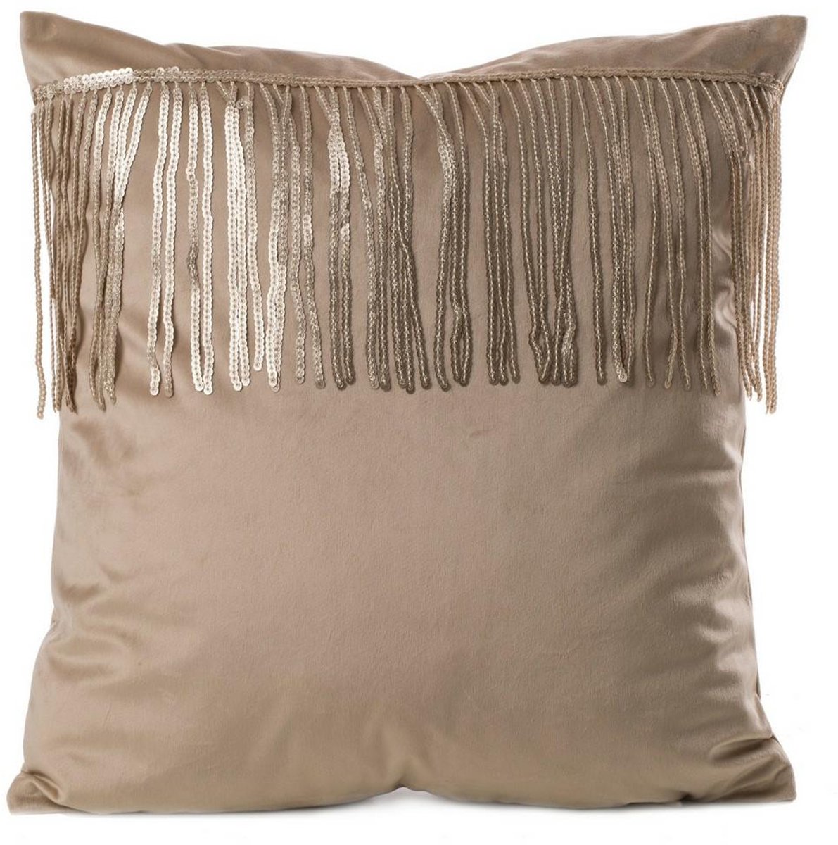 Eurofirany Jasper - Sierkussenhoes - 45x45 cm - Beige - Welvet - Cekins