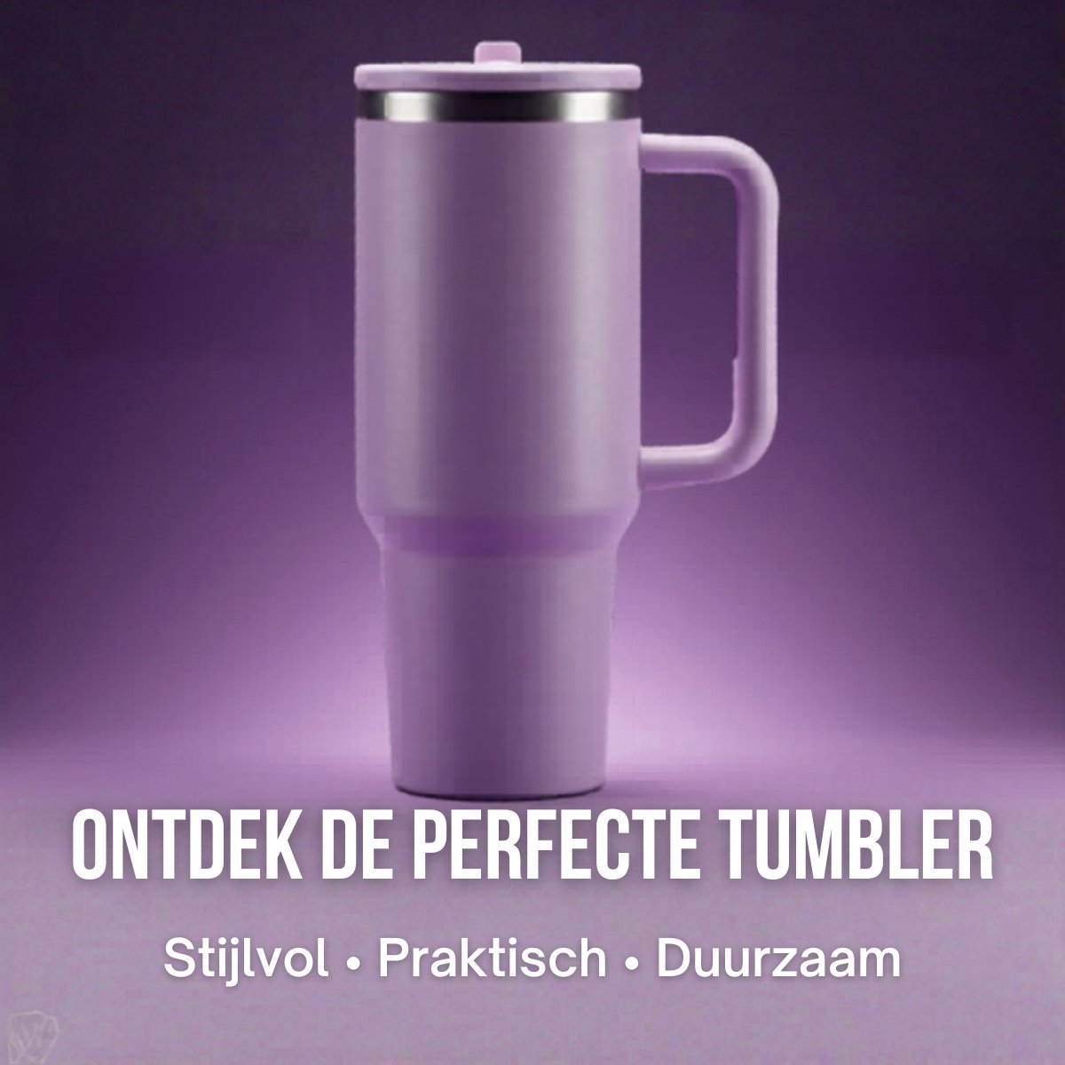 Thermosbeker 40 oz (1,2 Liter) met Rietje - RVS Tumbler - Lavender - Travel Mug - Isoleerbeker voor Koude en Warme Dranken - Lekvrij Design - Roestvrij Staal – foto 3