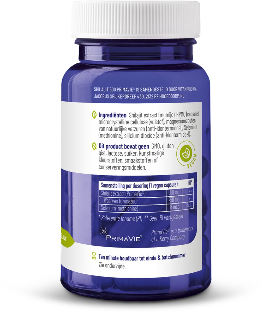 Vitakruid - Shilatjit 500 PrimaVie - 2 x 60 capsules - Voordeelverpakking