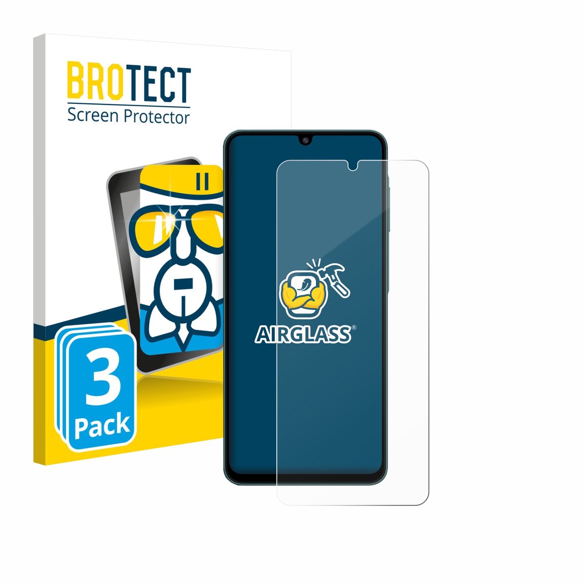 Screenprotector 3 Stuks voor Samsung Galaxy F07 Beschermglas transparant