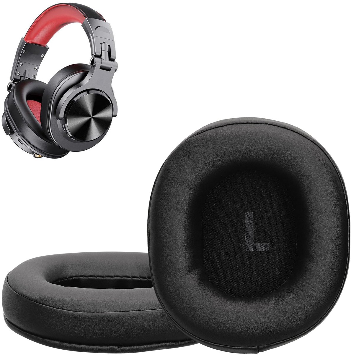 kwmobile 2x oorkussens geschikt voor OneOdio A70 - Earpads voor koptelefoon in zwart