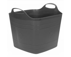 Excellent houseware flexibele kuip / emmer - zwart - 25 l - kunststof - 40 x 35 cm - met handvatten