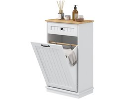 Badkamermeubel – Badkamerkast – Wasmand Meubel – Opbergmeubel – 54,5 Liter Wasmand – Gelakt MDF – Antislipvoetjes