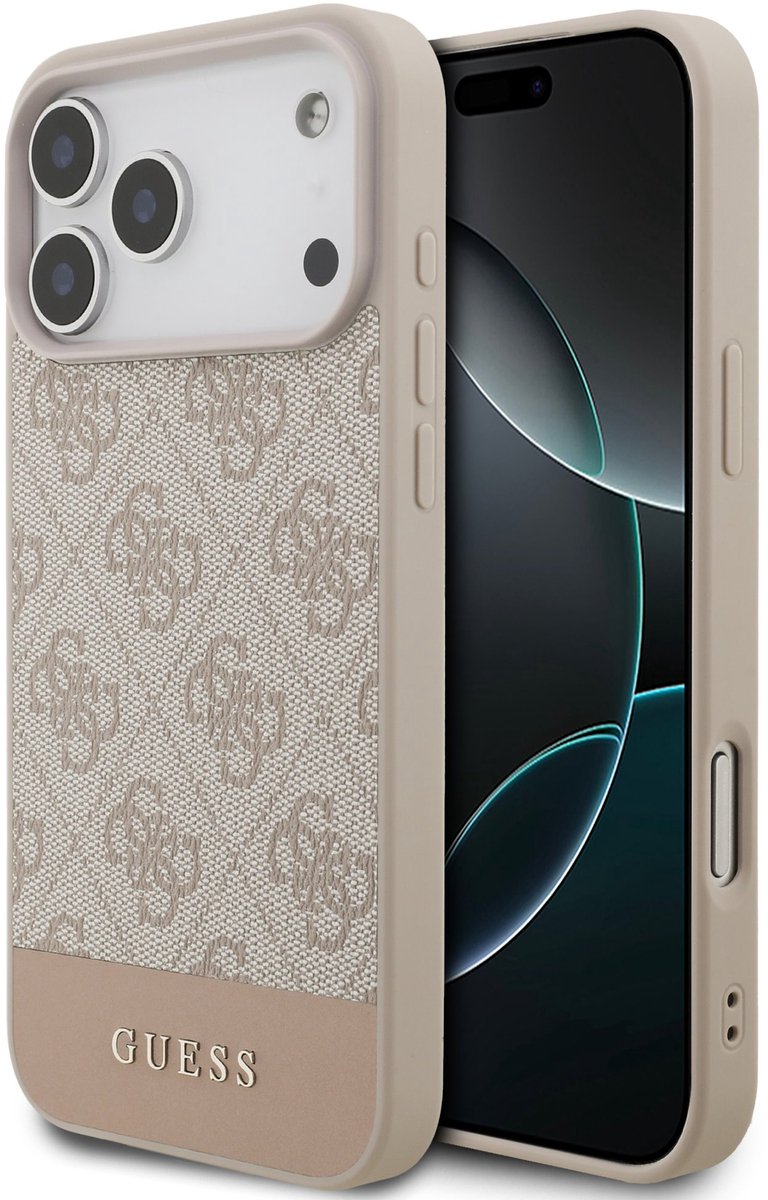 Guess Back Cover hoesje - iPhone 17 Pro Max - Roze - TPU-bumper - Verhoogde randen