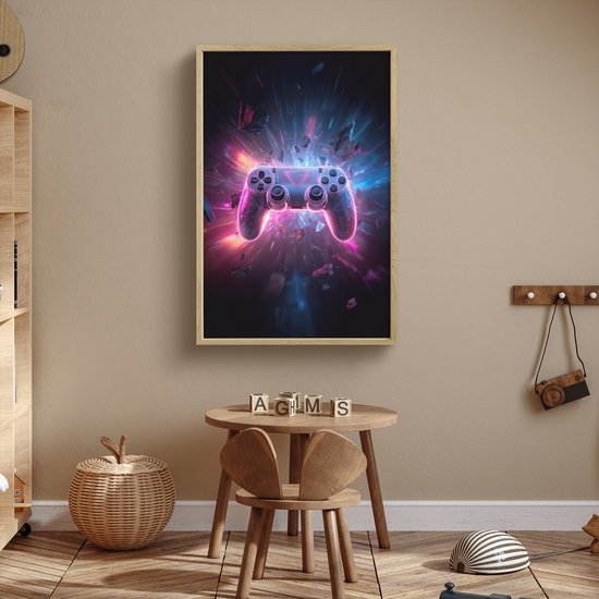 Nachtlampje 70x100 cm - Kinder lamp - Controller - Neon - Explosie - Abstract - Tafellamp kinderkamer draadloos - Slaapkamer lampje - Bedlamp kinderen - Kinderlampje - Wandlamp babykamer - Nachtlampjes van Merkloos — afbeelding 3