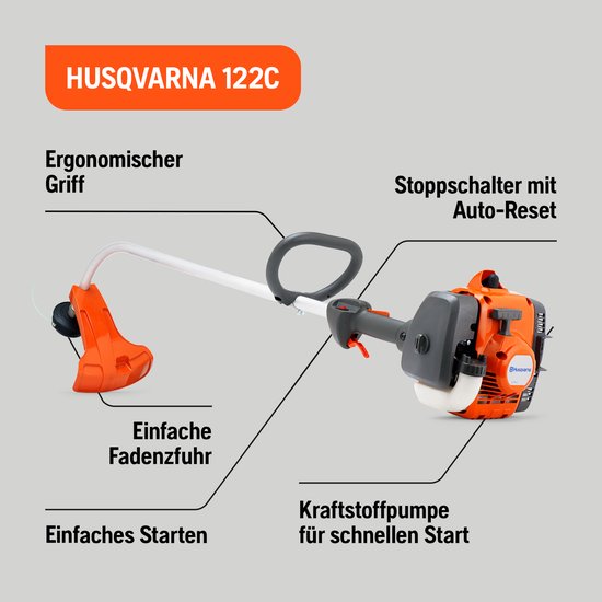 Husqvarna 122C - Benzine Grastrimmer - Lichtgewicht - Smart Start® van Husqvarna — afbeelding 2