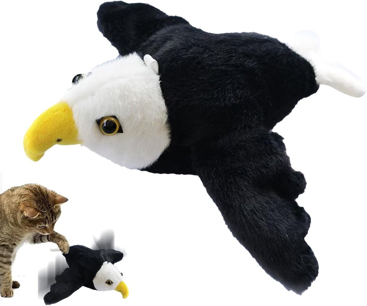 Elektrisch Vogel Speeltje - Katten Beweging - Binnen en Buiten - USB Oplaadbaar - 25 cm Breed