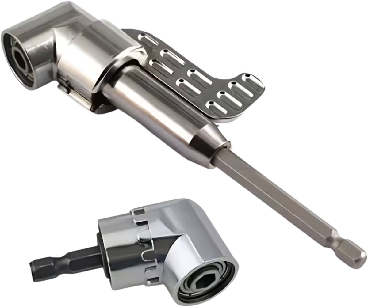 Vixson - Haakse Boorkop Adapter - Haakse Bithouder 105 Graden - Magnetisch Booropzetstuk 1/4" Hex - Voor Krappe Ruimtes - 2 stuks - RIGHTADAP