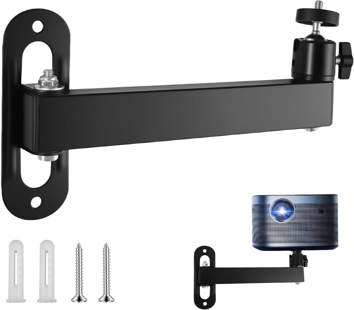 Projector Beugel - Projector Houder - Thuisbioscoop - 360 Graden Rotatie - 20cm x 12cm - Zwart