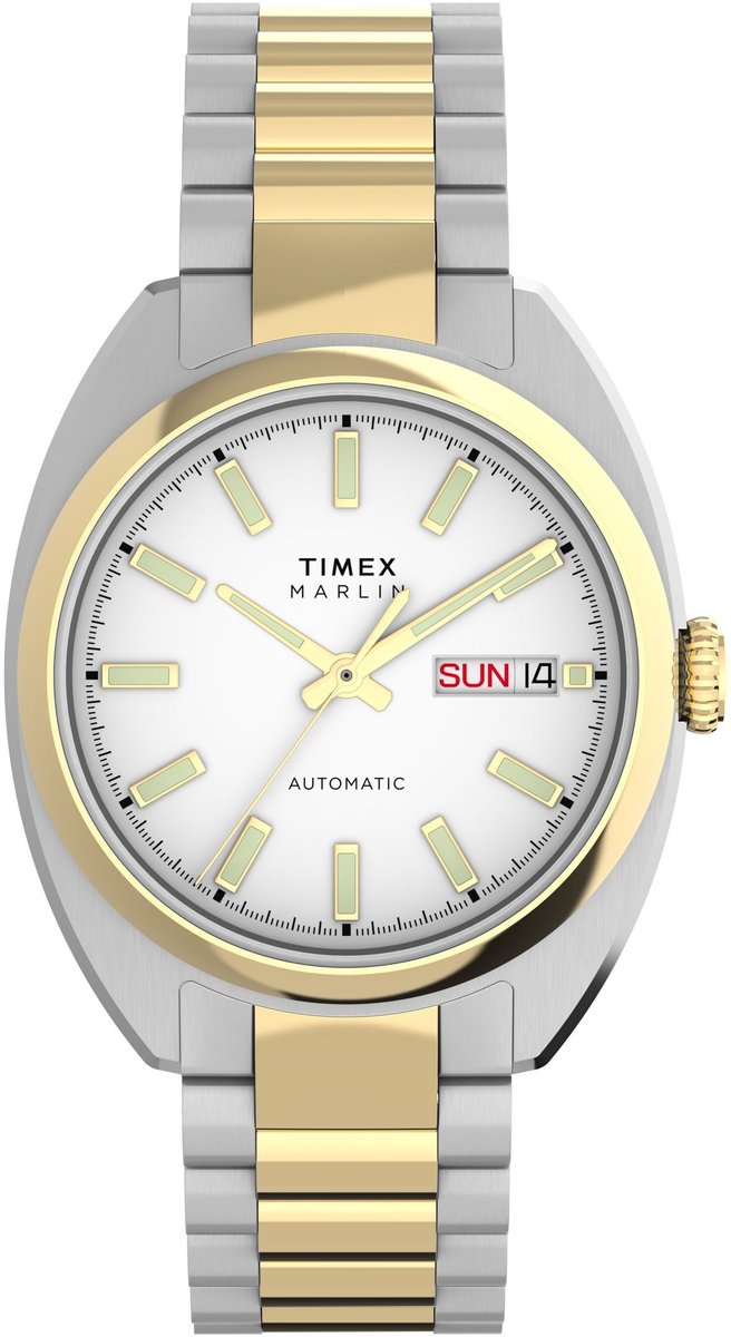 Timex Marlin Draper Automatic Mechanisch Automatisch Horloge Tweetoon Kast: 100% Roestvrij Staal | Armband: 100% Roestvrij Staal 37 mm TW2Y65000AJ, TW2Y65100AJ