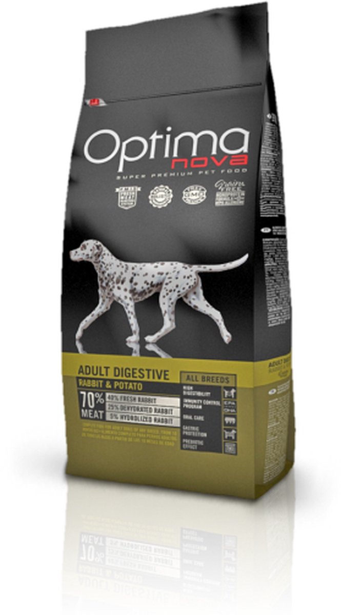 Optimanova Optimanova - Adult Digestive Serie - Droogvoer voor Honden - Konijn - Aardappel - 12kg