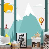 Zelfklevend fotobehang - Geknutselde vuurtoren in de bergen  , Premium Print