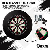KOTO King Pro + Zwart Dartboard Surround, Hoogwaardige dartrand voor alle dartborden, Dart Surround om je darts en muren te beschermen, Eenvoudig te bevestigen.