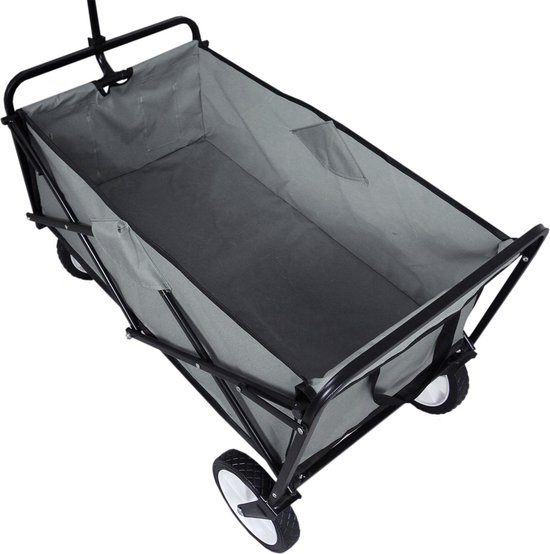 Bolderkar opvouwbaar - 120 kg gewichtscapiciteit - Inclusief tuinhandschoenen - Grijs - Bolderwagen Transportwagen van Hyker. — afbeelding 3