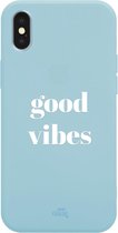 iPhone XS Max Case - Good Vibes Blue - xoxo Wildhearts Short Quotes Case