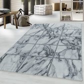 Zilver Tapijt Laagpolig Vloerkleed - 160x230cm- Modern - Woonkamer - Salon - Slaapkamer - Eetkamer