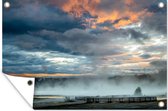 Muurdecoratie Yellowstone - Lucht - Mist - 180x120 cm - Tuinposter - Tuindoek - Buitenposter