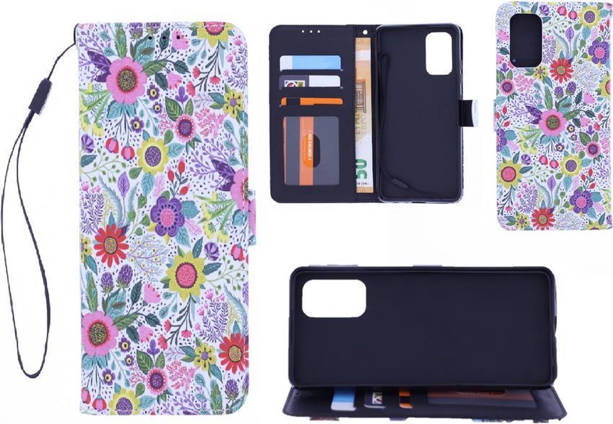 Bookcase Geschikt voor: Oppo Find X3 Neo hoesje met print - Flowers