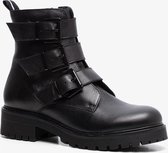 TwoDay leren dames biker boots - Zwart - Maat 40 - Echt leer