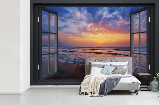 Papier peint - Papier peint photo murale Transparente - Mer - Plage - Largeur 450 cm x hauteur 300 cm