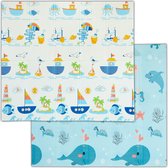 Relaxdays Speelmat zee - opvouwbaar - kindermat - speelkleed - 195 x 175 cm - kleurrijk