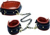 Coax Leren Halsband + Boeien - Zwart/Cognac - BDSM - Bondage