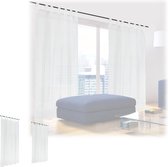 Relaxdays 4x vitrage kant en klaar - lichtdoorlatend - 175 x140 cm - glasgordijn - wit