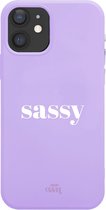 Sassy Purple - iPhone Short Quotes Case - Paars hoesje geschikt voor iPhone 12 hoesje - Siliconen hoesje met opdruk (geprint) - Paars hoesje