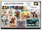 Paardensport – Luxe postzegel pakket (A6 formaat) : collectie van 50 verschillende postzegels van paardensport – kan als ansichtkaart in een A6 envelop - authentiek cadeau - kado -