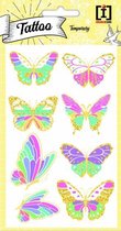 plaktattoos Butterflies 10 x 19 cm papier 8-delig