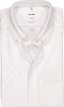 OLYMP Tendenz modern fit overhemd - korte mouw - wit (button-down) - Strijkvriendelijk - Boordmaat: 43