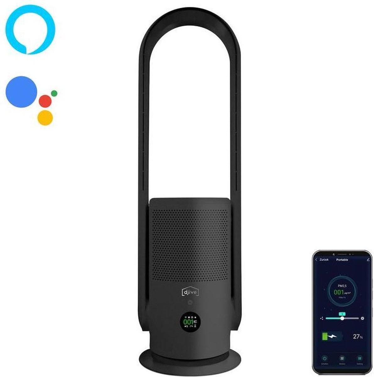 djive Portable luchtreiniger 25 m² 35 W Grijs
